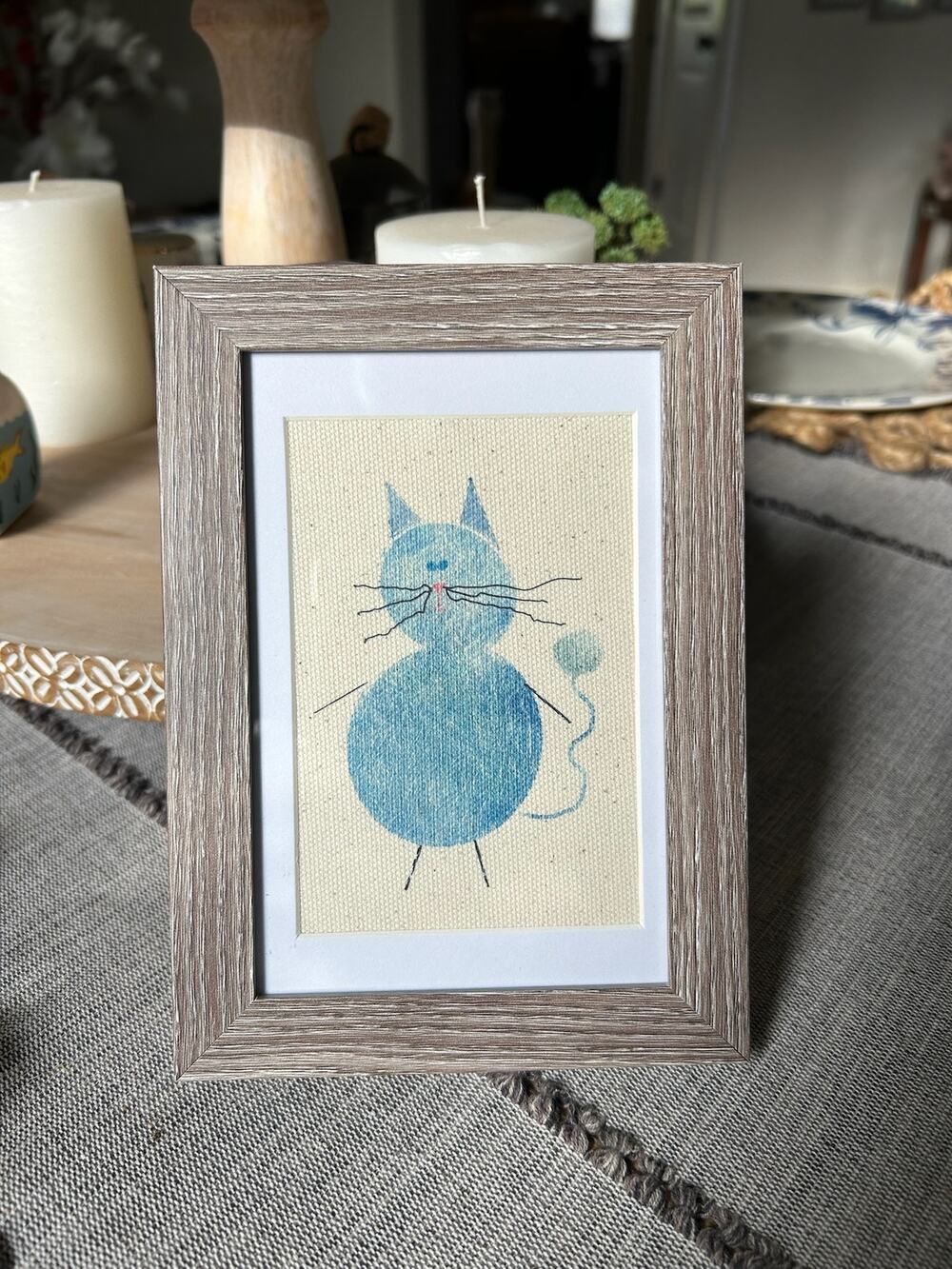 Kitty Cat Mini Picture Frame 6 x 4 Original Wall Art Canvas Gary the Cat